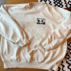 Brandy Melville Oversized Cream Crewneck Sweatshirt Bring the Noize